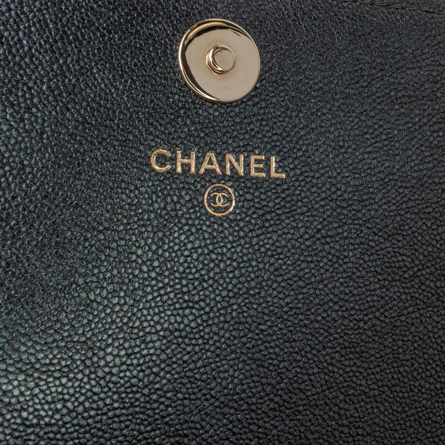 Black Chanel Quilted Caviar Square Wallet on Chain Crossbody Bag