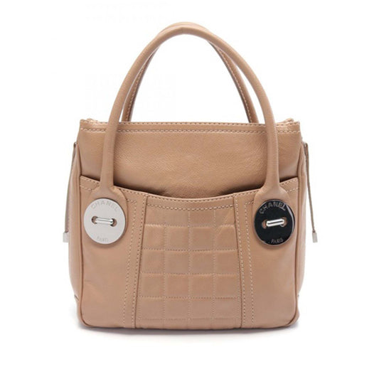 Brown Chanel Caviar Button Handbag