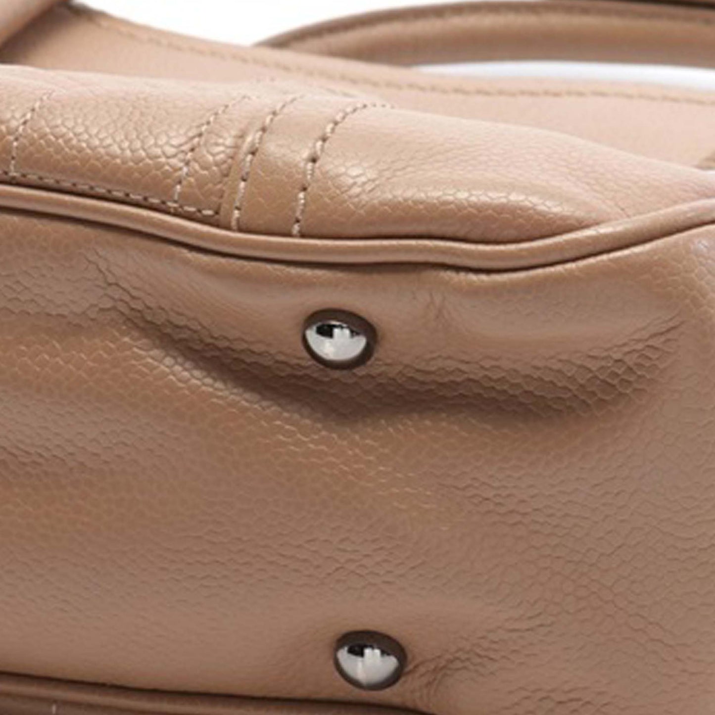 Brown Chanel Caviar Button Handbag