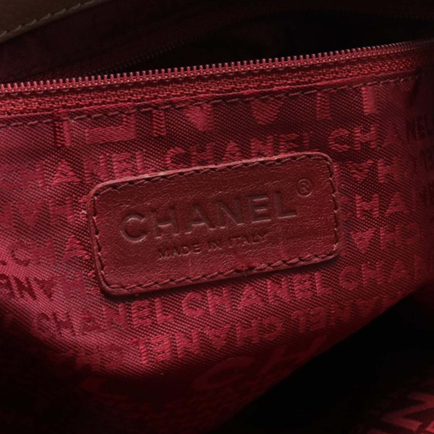 Brown Chanel Caviar Button Handbag