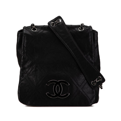 Black Chanel Quilted Calfskin Double Stitch Crossbody