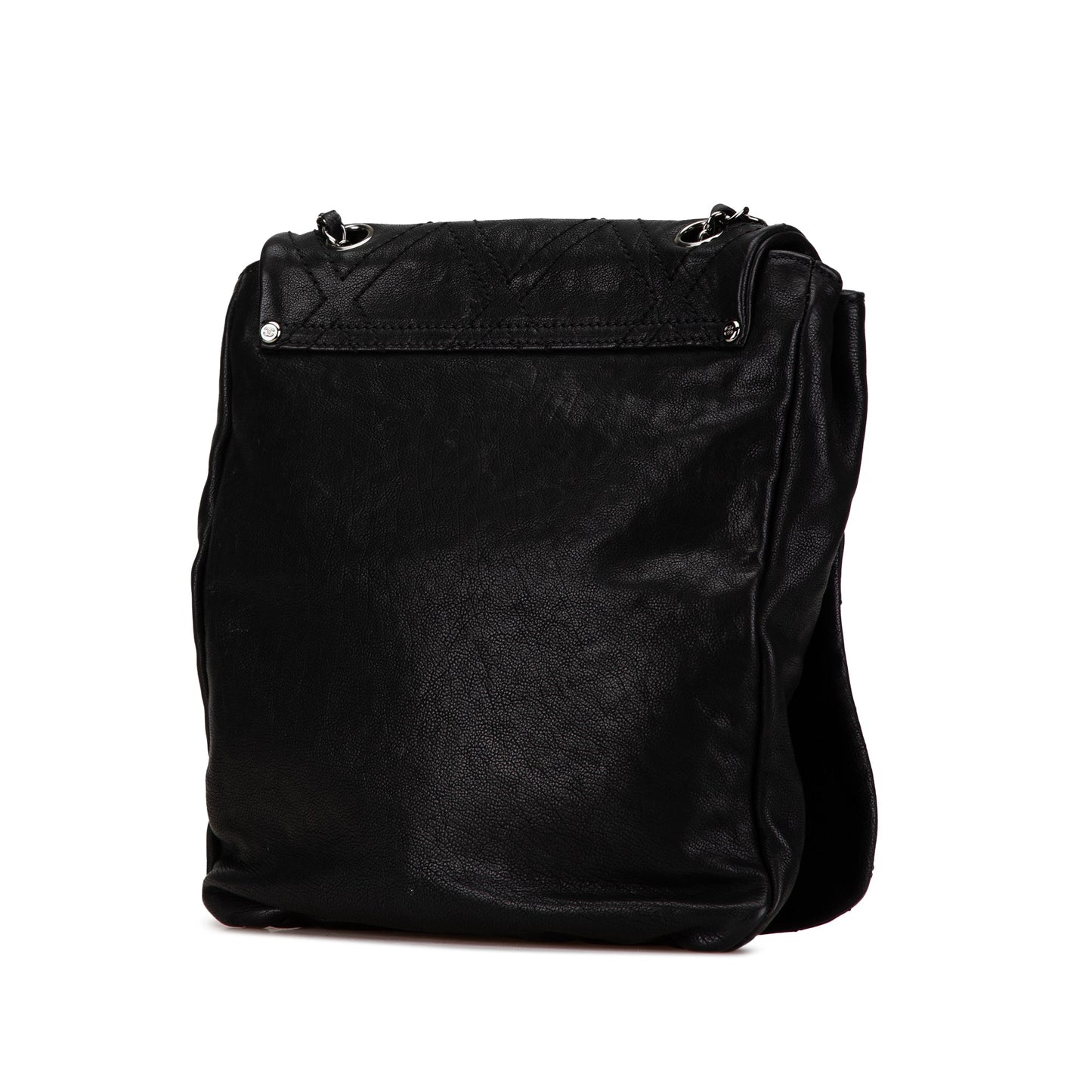 Black Chanel Quilted Calfskin Double Stitch Crossbody