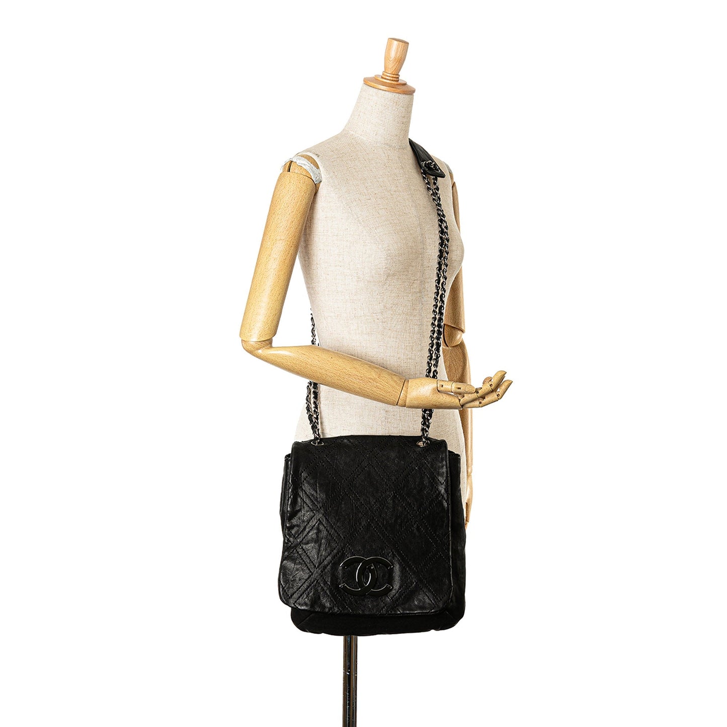 Black Chanel Quilted Calfskin Double Stitch Crossbody