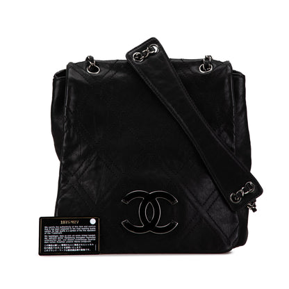 Black Chanel Quilted Calfskin Double Stitch Crossbody