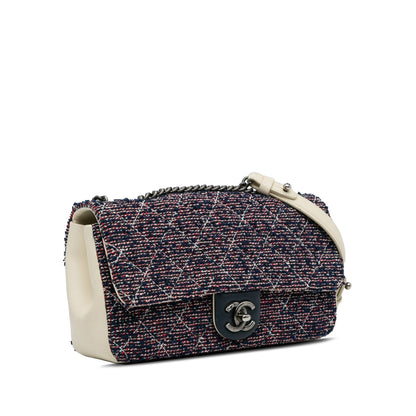 Blue Chanel Small Classic Tweed Flap Bag