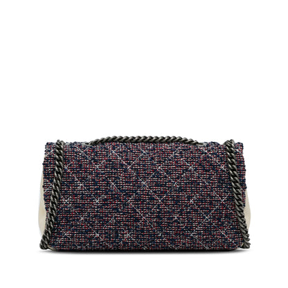 Blue Chanel Small Classic Tweed Flap Bag