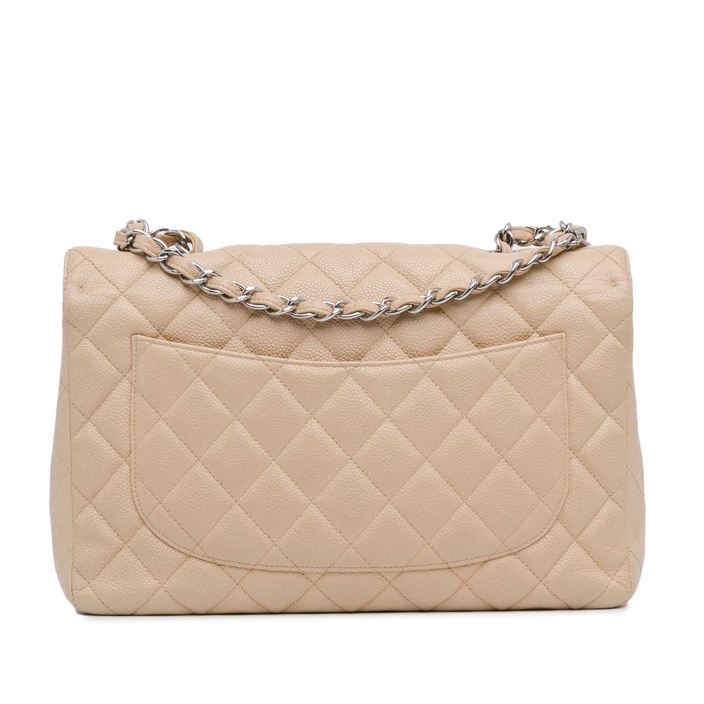 Brown Chanel Jumbo Classic Caviar Single Flap Bag