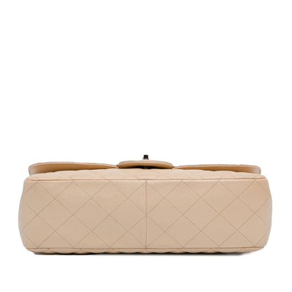 Brown Chanel Jumbo Classic Caviar Single Flap Bag