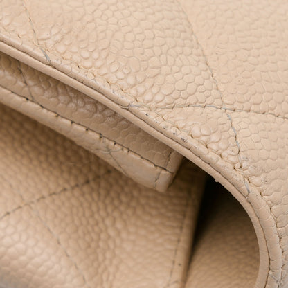 Brown Chanel Jumbo Classic Caviar Single Flap Bag