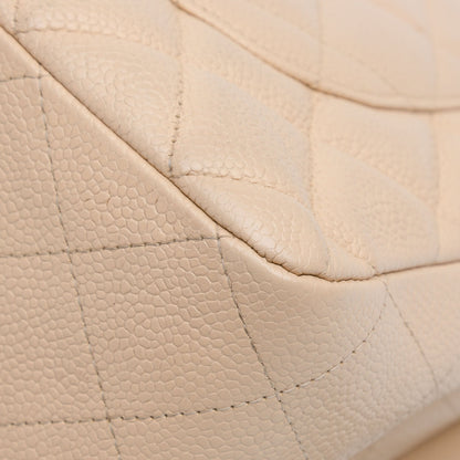 Brown Chanel Jumbo Classic Caviar Single Flap Bag