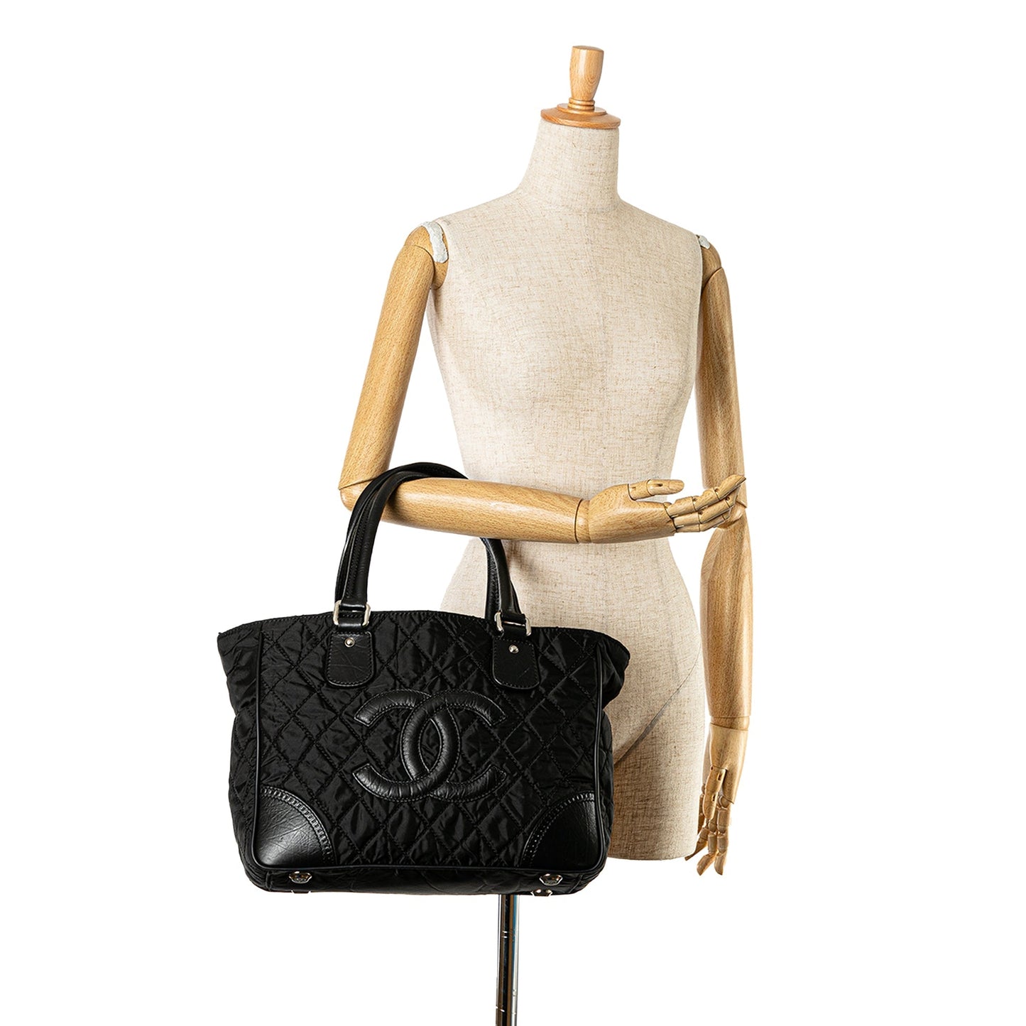 Black Chanel Quilted Nylon Paris-New York Line Tote