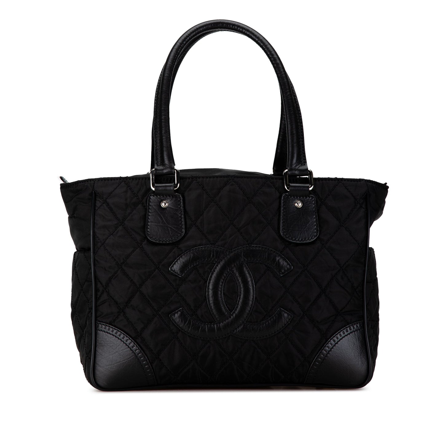 Black Chanel Quilted Nylon Paris-New York Line Tote