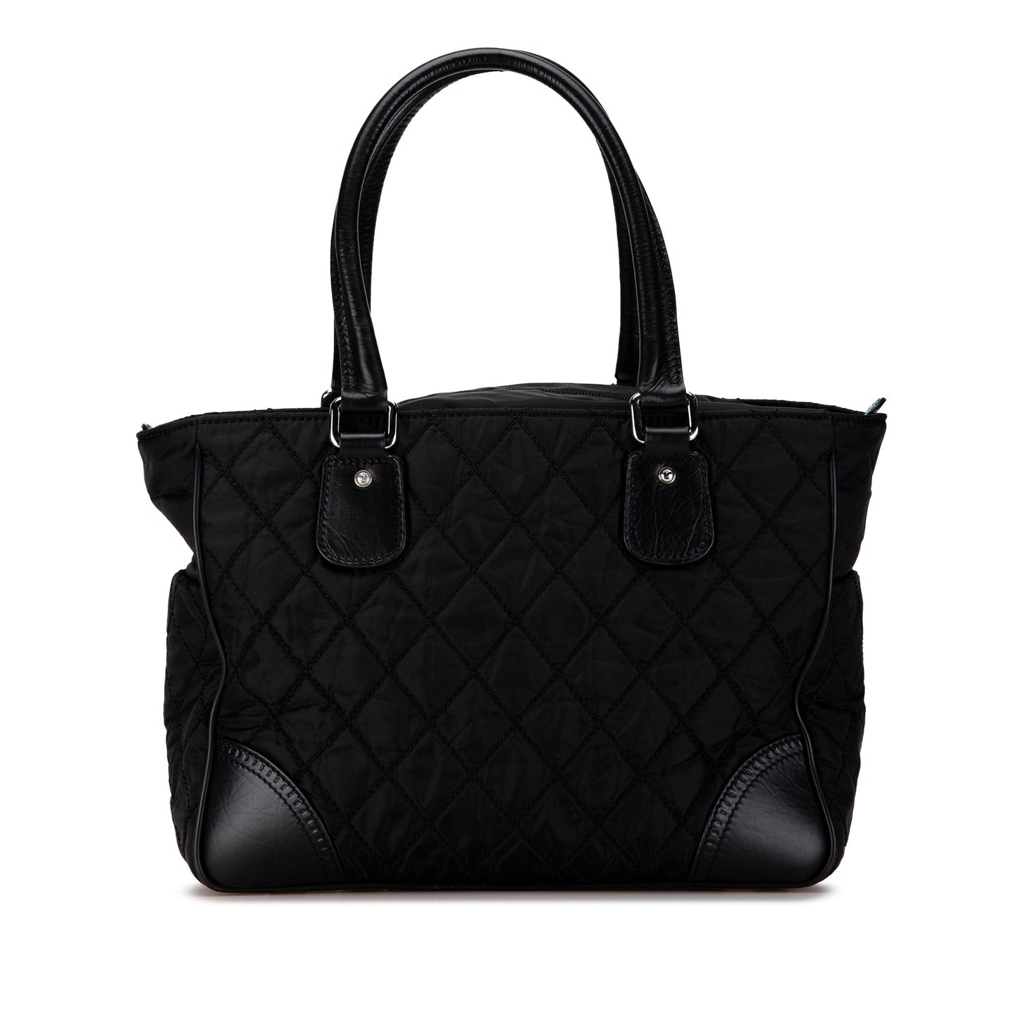 Black Chanel Quilted Nylon Paris-New York Line Tote