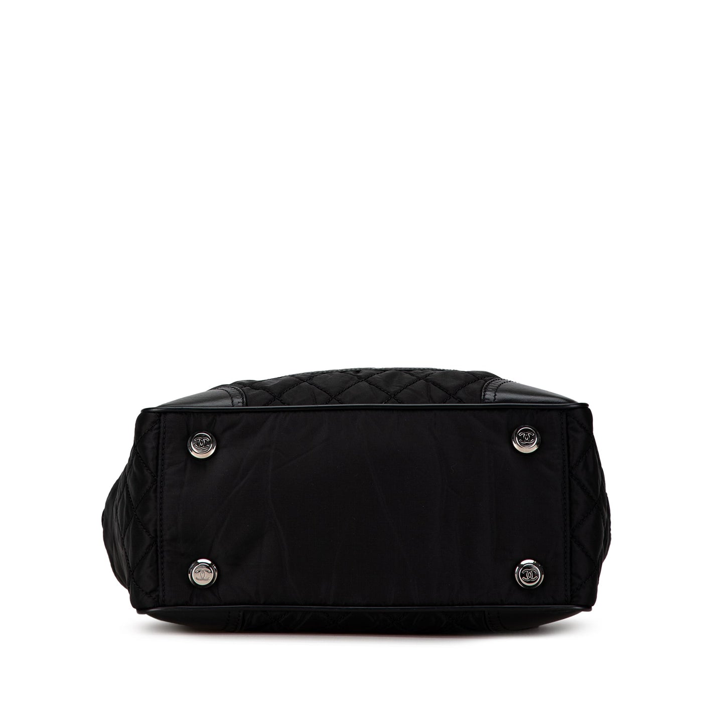 Black Chanel Quilted Nylon Paris-New York Line Tote