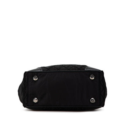 Black Chanel Quilted Nylon Paris-New York Line Tote