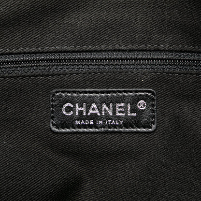 Black Chanel Quilted Nylon Paris-New York Line Tote