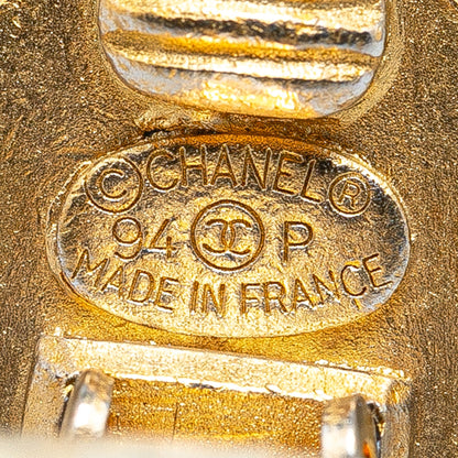 Gold Chanel Gold Plated CC Clip On Earrings