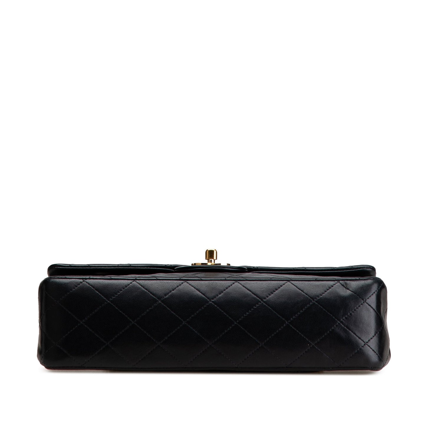 Black Chanel Medium Classic Lambskin Double Flap Shoulder Bag