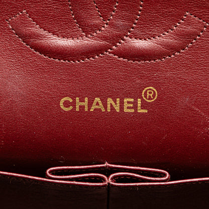 Black Chanel Medium Classic Lambskin Double Flap Shoulder Bag