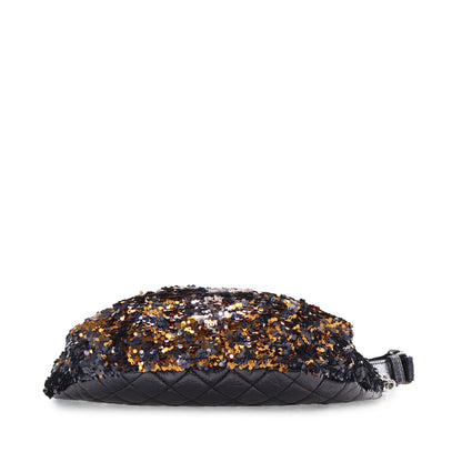 Blue Chanel Sequin Embellished Glazed Calfskin Belt Bag