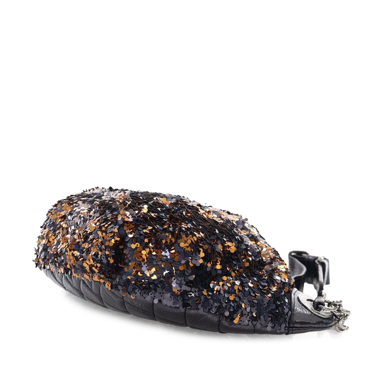 Blue Chanel Sequin Embellished Glazed Calfskin Belt Bag