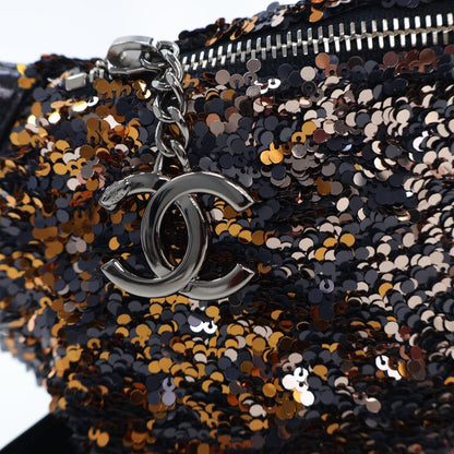 Blue Chanel Sequin Embellished Glazed Calfskin Belt Bag