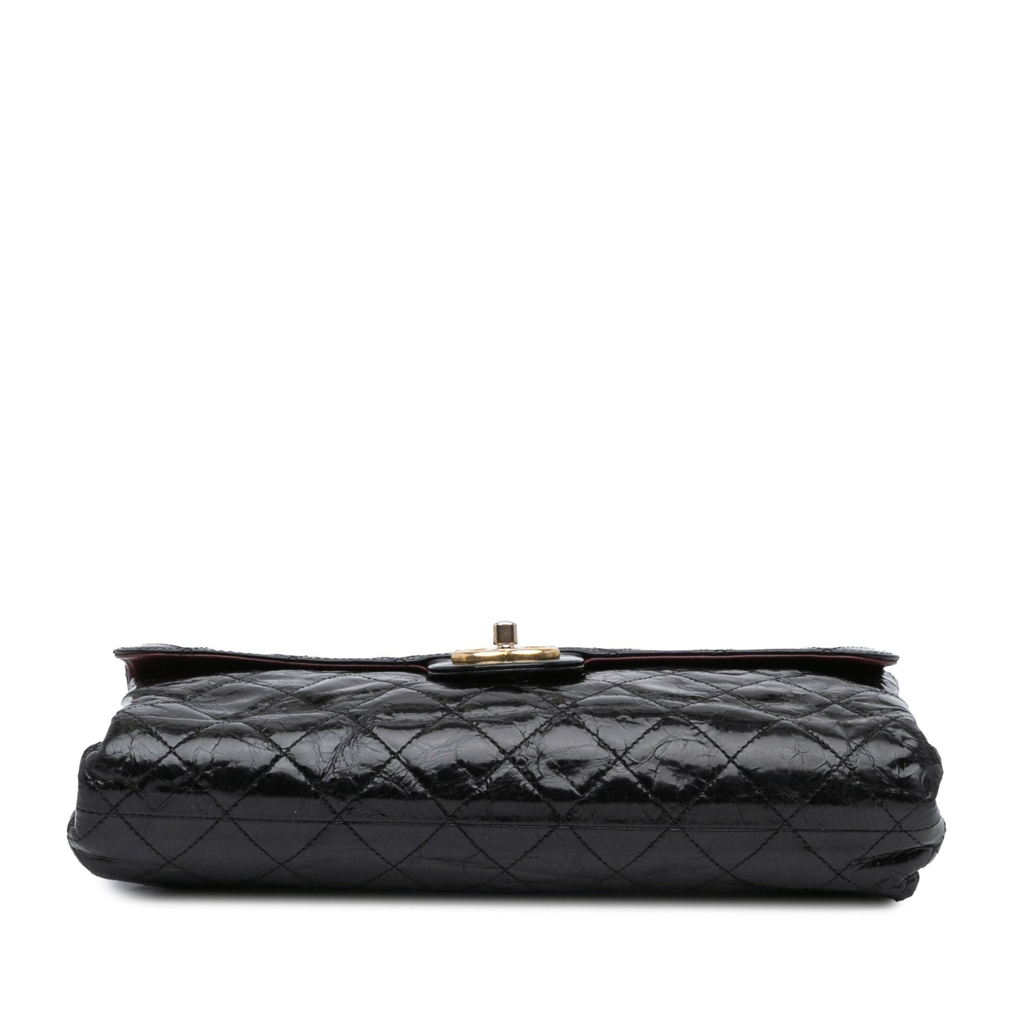 Black Chanel Jumbo Quilted Glazed Calfskin Clams Pocket Flap Shoulder Bag