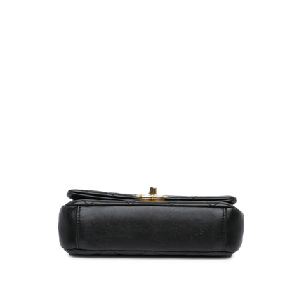 Black Chanel Small Quilted Lambskin Chain is More Flap Satchel