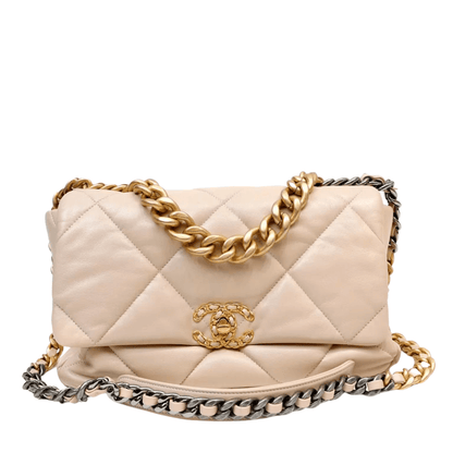 Chanel Beige 19 Bag w/ Mixed Metal Hardware