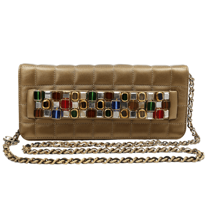 Chanel Byzance Bronze Leather Jeweled Evening Bag