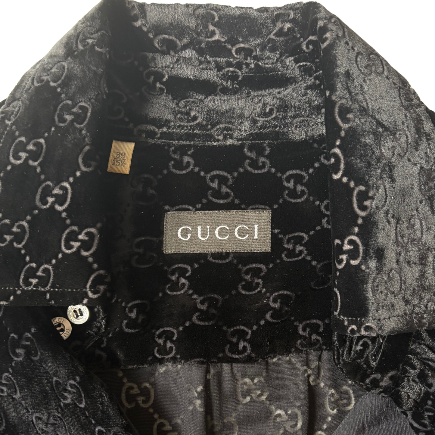 Gucci 'F/W 1997 GG Velvet' Button-Down Shirt - Men's 39