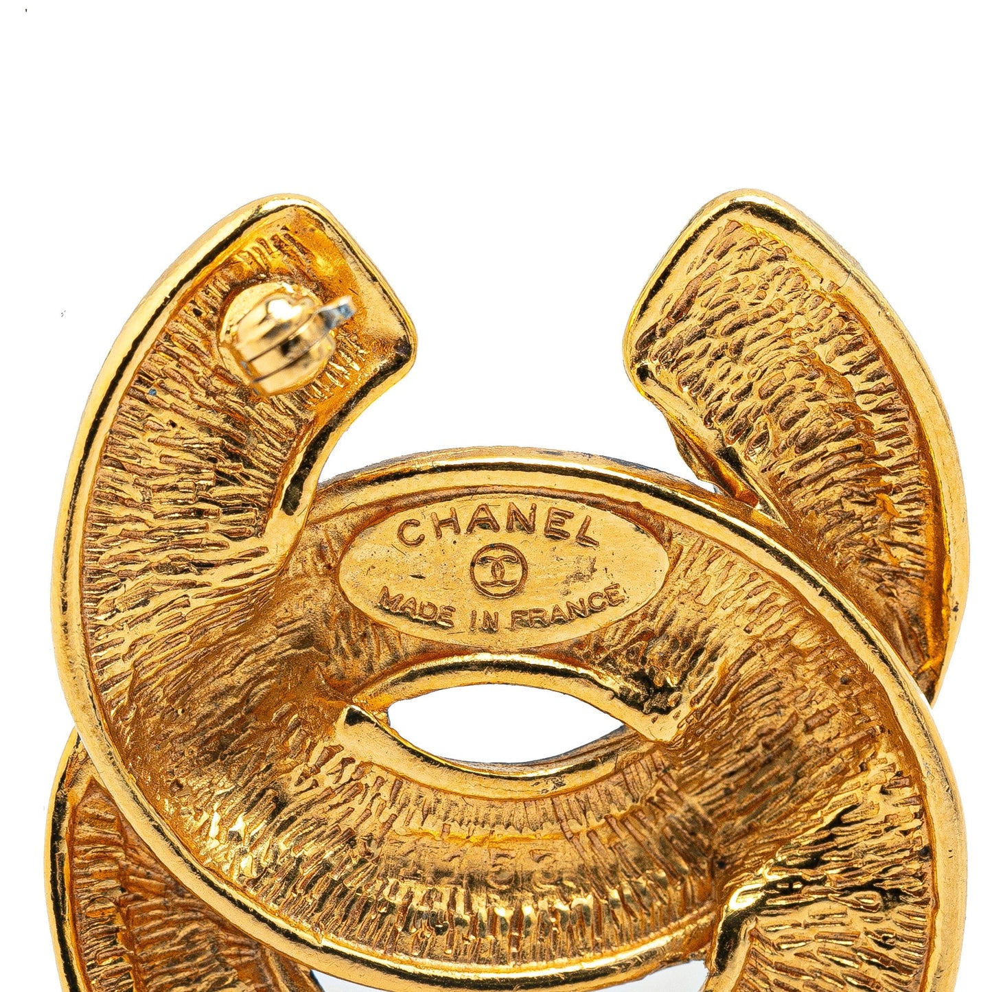 Gold Chanel CC Gold Plated Brooch