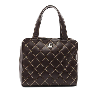 Brown Chanel CC Wild Stitch Calfskin Handbag