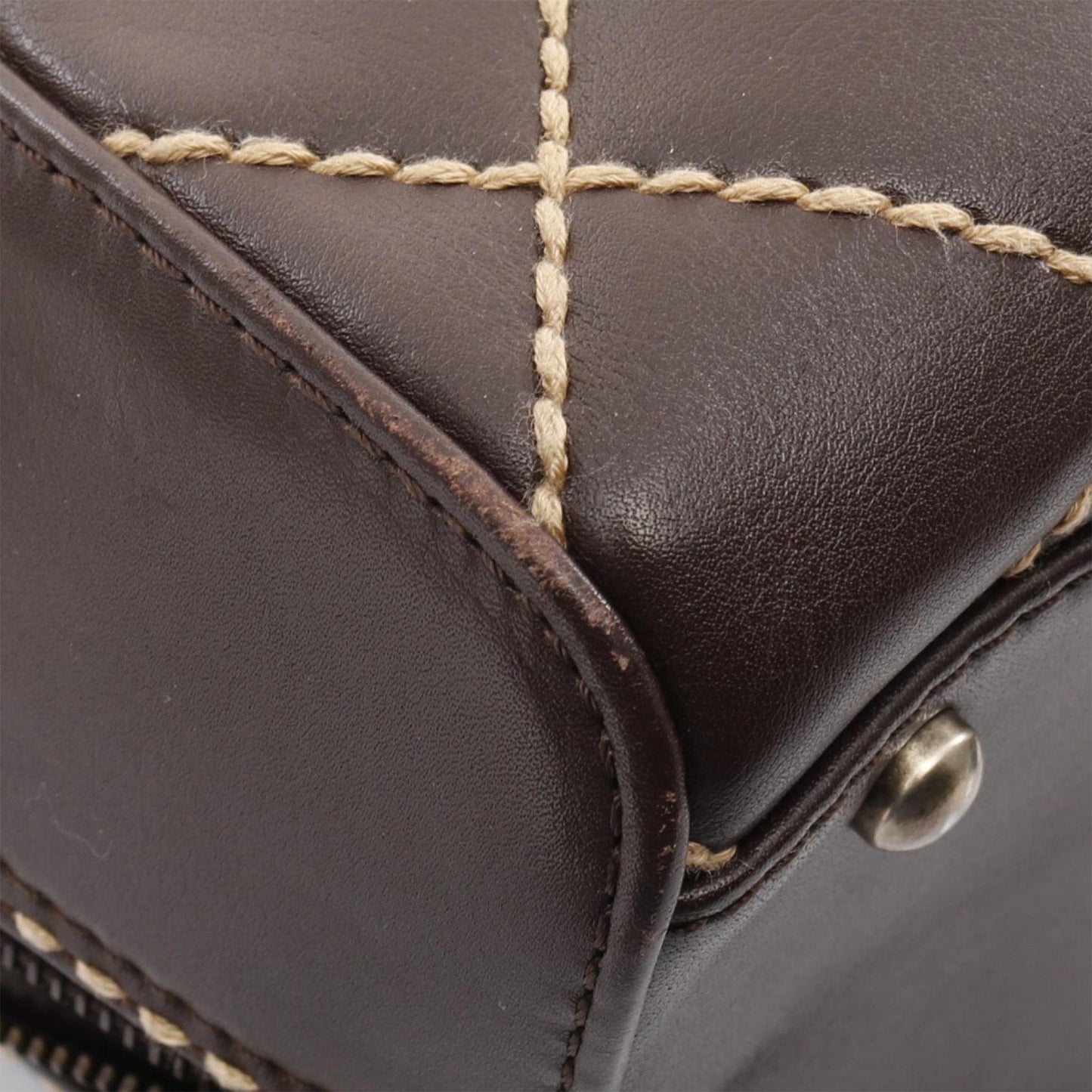 Brown Chanel CC Wild Stitch Calfskin Handbag