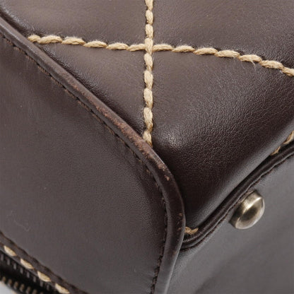 Brown Chanel CC Wild Stitch Calfskin Handbag