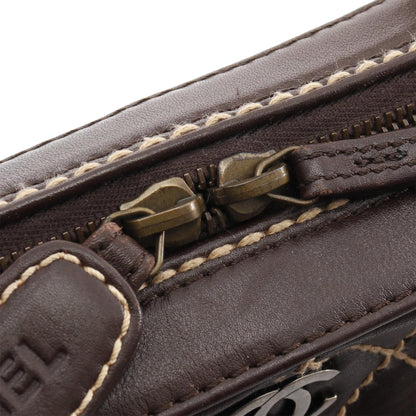 Brown Chanel CC Wild Stitch Calfskin Handbag