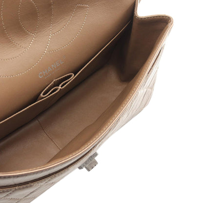 Brown Chanel Reissue 2.55 Aged Metallic Calfskin Double Flap 227 Shoulder Bag