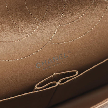 Brown Chanel Reissue 2.55 Aged Metallic Calfskin Double Flap 227 Shoulder Bag