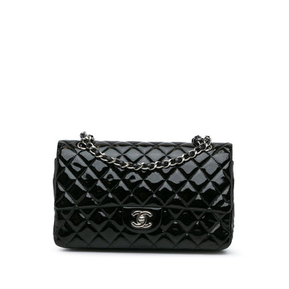 Black Chanel Medium Classic Patent Double Flap Shoulder Bag