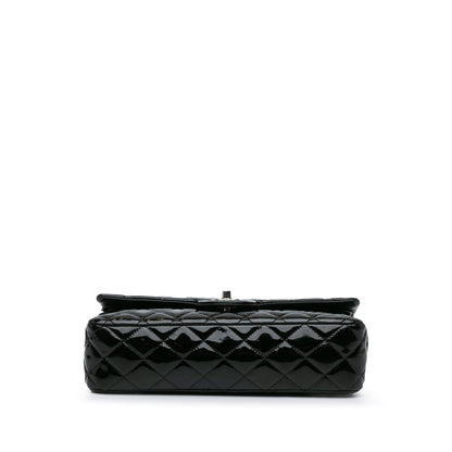Black Chanel Medium Classic Patent Double Flap Shoulder Bag