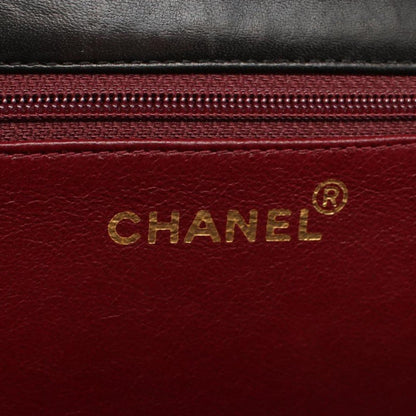 Black Chanel CC Quilted Lambskin Single Flap Crossbody Bag