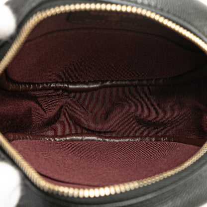 Black Chanel CC Quilted Caviar Round Clutch With Chain Crossbody Bag