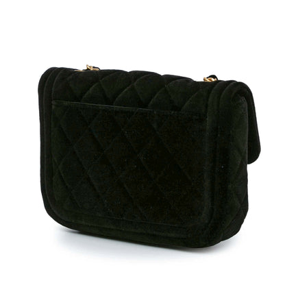 Chanel Sac Mini Quilted Velvet Double Frame Flap