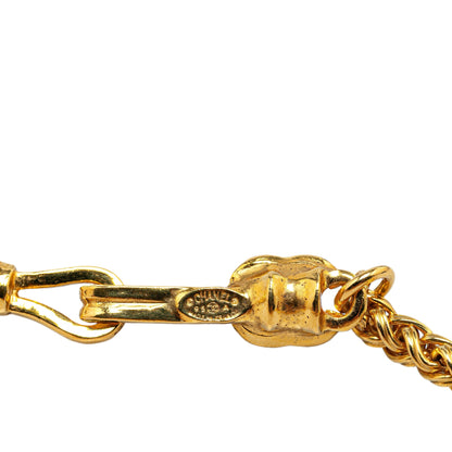 Gold Chanel Gold Plated Magnifying Glass Pendant Necklace