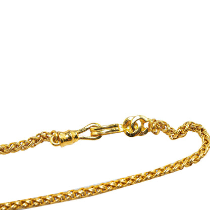 Gold Chanel Gold Plated Magnifying Glass Pendant Necklace