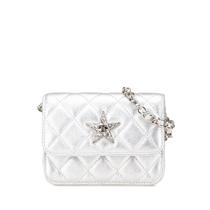 Chanel Sac Metallic Lambskin Crystal Star Chain Belt Bag