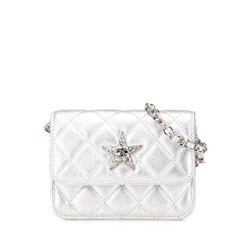 Chanel Sac Metallic Lambskin Crystal Star Chain Belt Bag