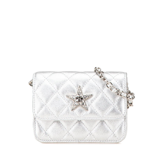 Chanel Sac Metallic Lambskin Crystal Star Chain Belt Bag