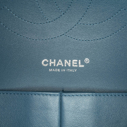Blue Chanel Jumbo Classic Lambskin Double Flap Shoulder Bag