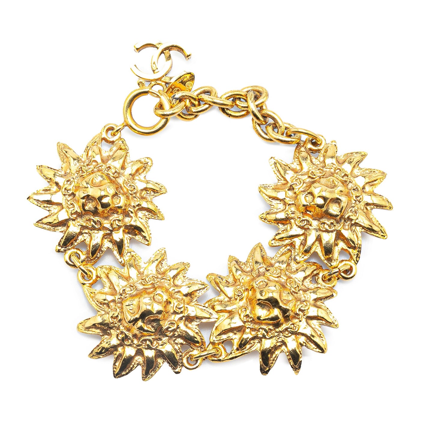 Gold Chanel Gold Plated Lion Head Bracelet